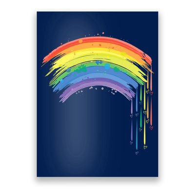 Cute Painted Watercolor Rainbow And Hearts Poster