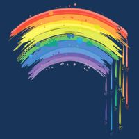 Cute Painted Watercolor Rainbow And Hearts Womens Tank Top