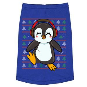 Cute Penguin With Headphones Penguin Christmas Cool Gift Doggie Tank