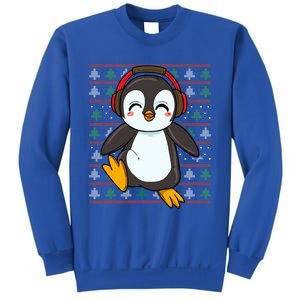 Cute Penguin With Headphones Penguin Christmas Cool Gift Sweatshirt