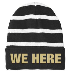 Coach Prime We Here Striped Beanie with Solid Band