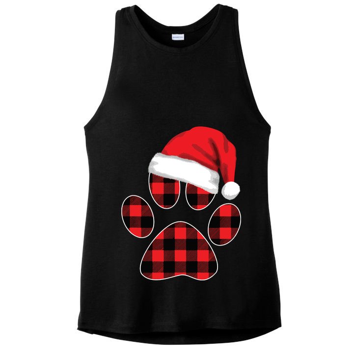 Christmas Pajama Women Girls Christmas Gifts Plaid Paw Ladies PosiCharge Tri-Blend Wicking Tank