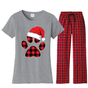 Christmas Pajama Women Girls Christmas Gifts Plaid Paw Women's Flannel Pajama Set