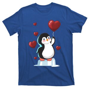 Cute Penguin With Heart Balloon Valentines Day Love Gift T-Shirt