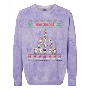 Cute Penguin Xmas Tree Ugly Christmas Funny Gift Boys Girls Great Gift Colorblast Crewneck Sweatshirt