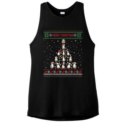 Cute Penguin Xmas Tree Ugly Christmas Funny Gift Boys Girls Great Gift Ladies PosiCharge Tri-Blend Wicking Tank