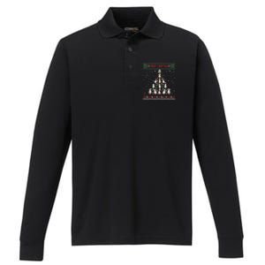 Cute Penguin Xmas Tree Ugly Christmas Funny Gift Boys Girls Great Gift Performance Long Sleeve Polo