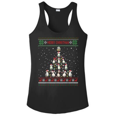 Cute Penguin Xmas Tree Ugly Christmas Funny Gift Boys Girls Great Gift Ladies PosiCharge Competitor Racerback Tank