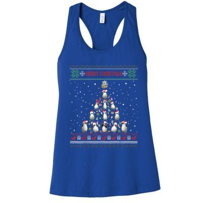 Cute Penguin Xmas Tree Ugly Christmas Funny Gift Boys Girls Great Gift Women's Racerback Tank