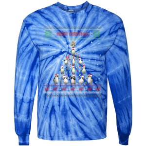 Cute Penguin Xmas Tree Ugly Christmas Funny Gift Boys Girls Great Gift Tie-Dye Long Sleeve Shirt