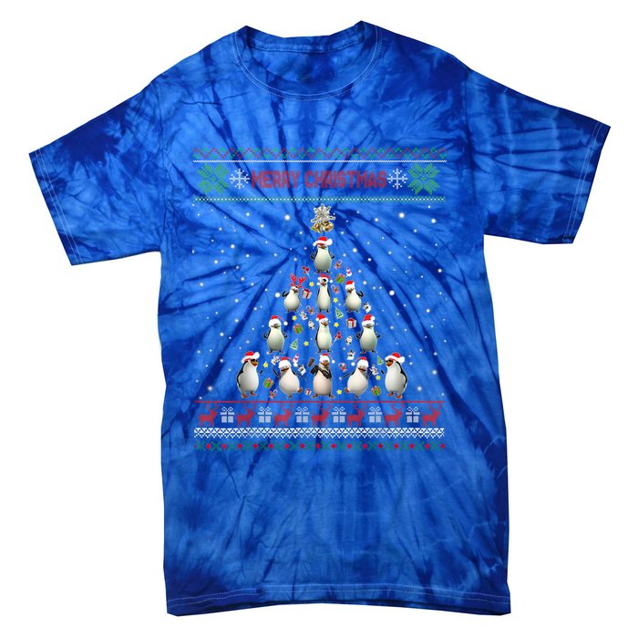 Cute Penguin Xmas Tree Ugly Christmas Funny Gift Boys Girls Great Gift Tie-Dye T-Shirt