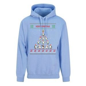 Cute Penguin Xmas Tree Ugly Christmas Funny Gift Boys Girls Great Gift Unisex Surf Hoodie