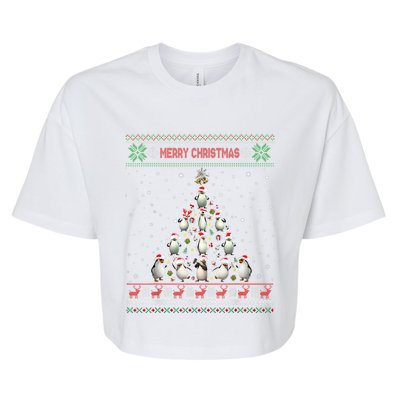 Cute Penguin Xmas Tree Ugly Christmas Funny Gift Boys Girls Great Gift Bella+Canvas Jersey Crop Tee