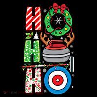 Curling Player Xmas Curling Broom Curler Christmas Curling Funny Gift Drawstring Bag