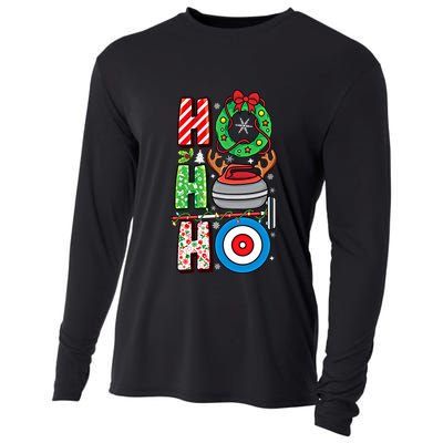 Curling Player Xmas Curling Broom Curler Christmas Curling Funny Gift Cooling Performance Long Sleeve Crew