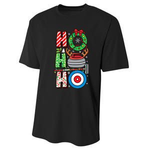 Curling Player Xmas Curling Broom Curler Christmas Curling Funny Gift Performance Sprint T-Shirt