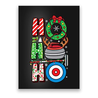 Curling Player Xmas Curling Broom Curler Christmas Curling Funny Gift Poster