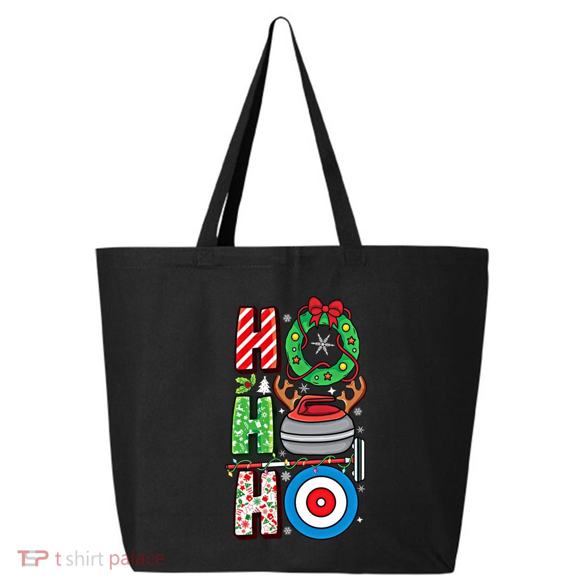 Curling Player Xmas Curling Broom Curler Christmas Curling Funny Gift 25L Jumbo Tote