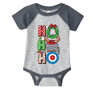 Curling Player Xmas Curling Broom Curler Christmas Curling Funny Gift Infant Baby Jersey Bodysuit