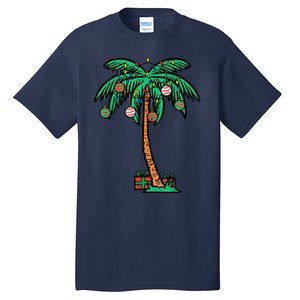 Christmas Palm Xmas Tree Tropical Beach Hawaii Tall T-Shirt