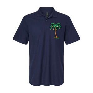 Christmas Palm Xmas Tree Tropical Beach Hawaii Softstyle Adult Sport Polo