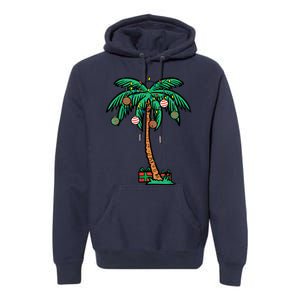 Christmas Palm Xmas Tree Tropical Beach Hawaii Premium Hoodie