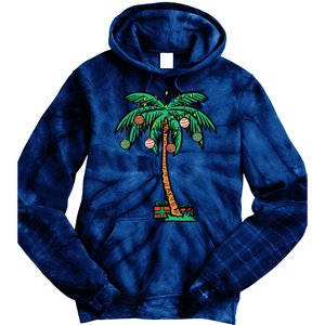 Christmas Palm Xmas Tree Tropical Beach Hawaii Tie Dye Hoodie