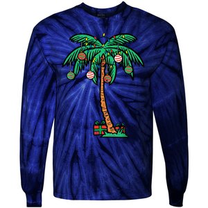 Christmas Palm Xmas Tree Tropical Beach Hawaii Tie-Dye Long Sleeve Shirt