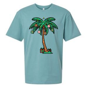 Christmas Palm Xmas Tree Tropical Beach Hawaii Sueded Cloud Jersey T-Shirt