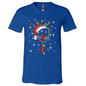 Christmas Pickleball Xmas Santa Sports Hat Funny Gift V-Neck T-Shirt