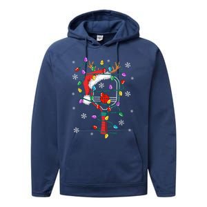 Christmas Pickleball Xmas Santa Sports Hat Gift Performance Fleece Hoodie