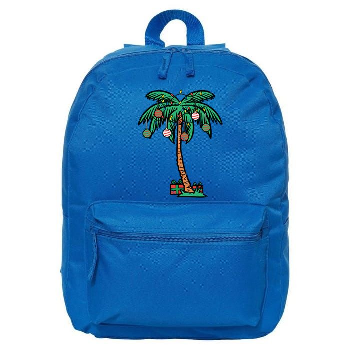 Christmas Palm Xmas Tree Tropical Beach Hawaii Cool Gift 16 in Basic Backpack