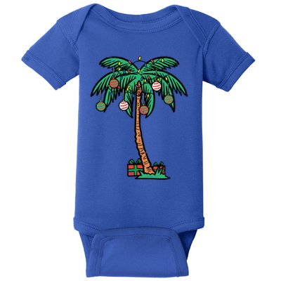 Christmas Palm Xmas Tree Tropical Beach Hawaii Cool Gift Baby Bodysuit