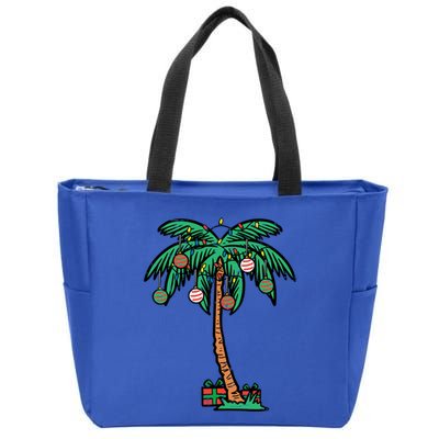 Christmas Palm Xmas Tree Tropical Beach Hawaii Cool Gift Zip Tote Bag