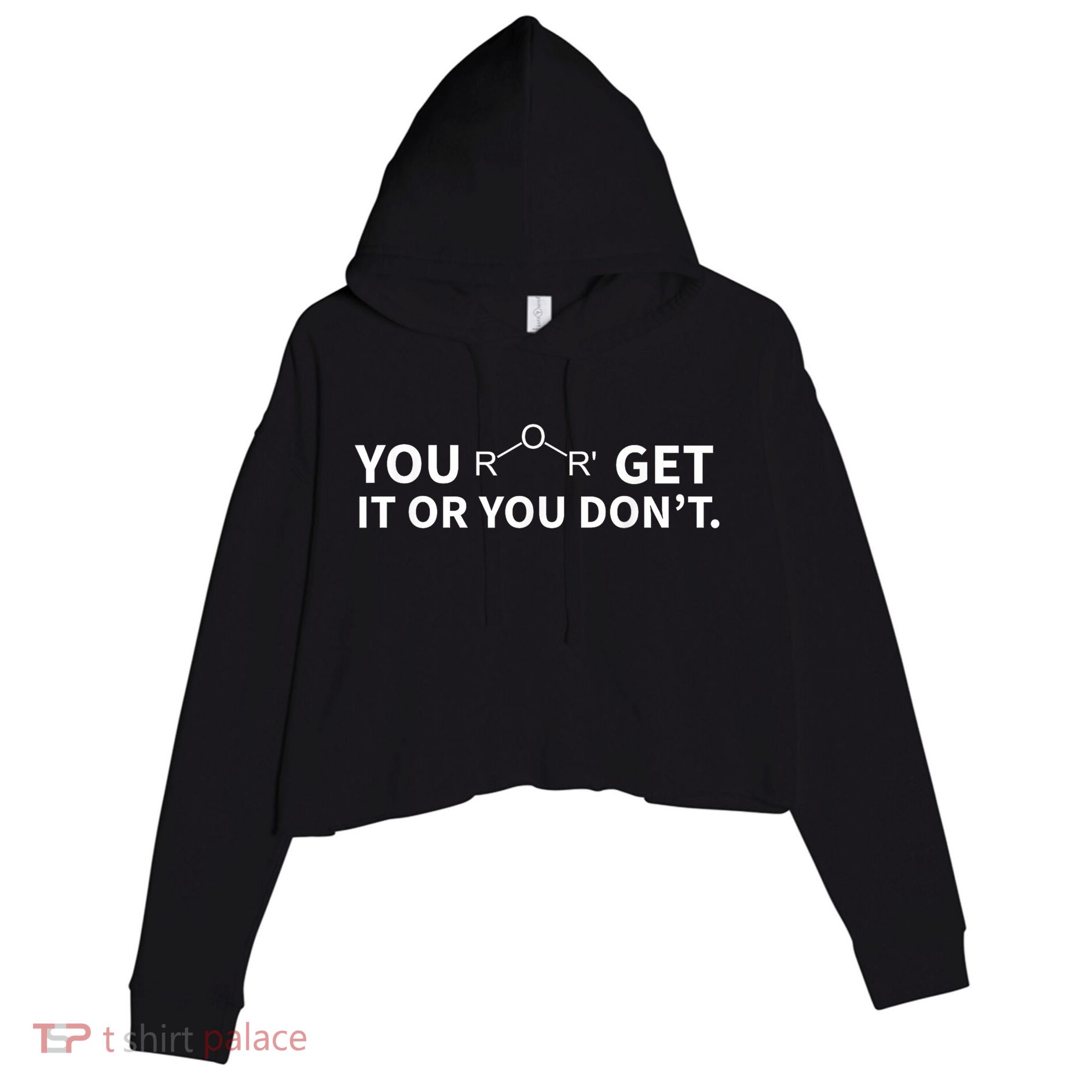 Chemistry Pun You Ether Get It Or You Dont Crop Fleece Hoodie
