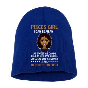 Cute Pisces Zodiac Sign Funny Quote Present Gift Short Acrylic Beanie