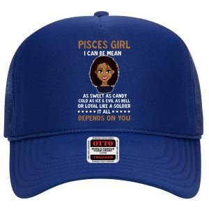 Cute Pisces Zodiac Sign Funny Quote Present Gift High Crown Mesh Back Trucker Hat