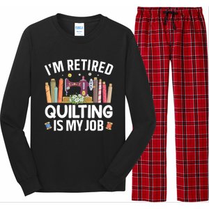 Cool Quilting Art Mom Grandma Stitch Sewer Quilter Long Sleeve Pajama Set