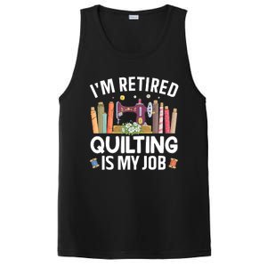 Cool Quilting Art Mom Grandma Stitch Sewer Quilter PosiCharge Competitor Tank