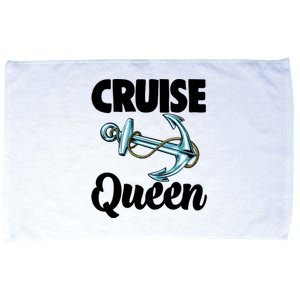 Cruise Queen Anchor Funny Boating Family Cruise Gift Microfiber Hand Towel