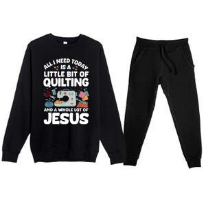 Cool Quilting Art Sewing Quilt Lover Quilter Premium Crewneck Sweatsuit Set