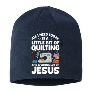 Cool Quilting Art Sewing Quilt Lover Quilter Sustainable Beanie