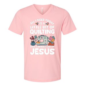 Cool Quilting Art Sewing Quilt Lover Quilter V-Neck T-Shirt