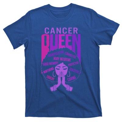 Cancer Queen African American Purple Horoscope Facts Gift T-Shirt