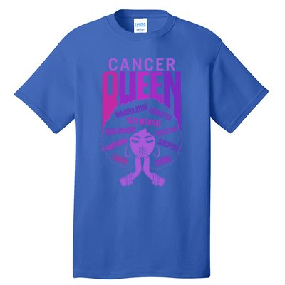 Cancer Queen African American Purple Horoscope Facts Gift Tall T-Shirt