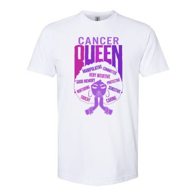 Cancer Queen African American Purple Horoscope Facts Gift Softstyle® CVC T-Shirt