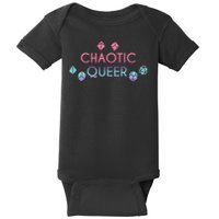 Chaotic Queer Alignment Dice D20 Nerdy Tabletop Adventure Baby Bodysuit
