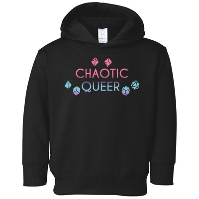 Chaotic Queer Alignment Dice D20 Nerdy Tabletop Adventure Toddler Hoodie