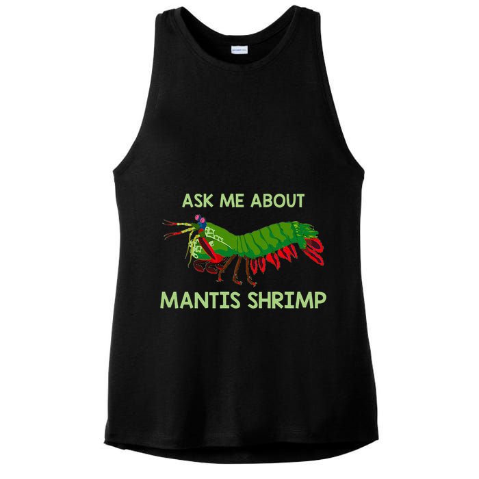 Crustacean Quote Ask Me About Mantis Shrimp Ladies PosiCharge Tri-Blend Wicking Tank