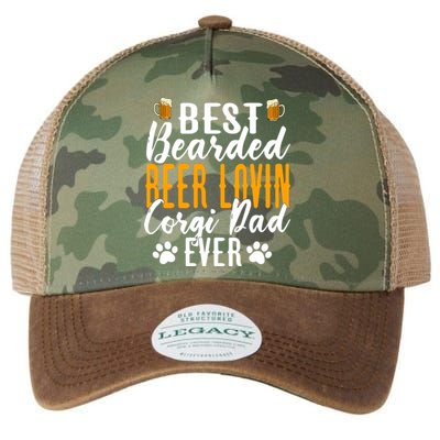 Cool Quote: Best Bearded Beer Lovin Corgi Dad Ever Fathers Day Legacy Tie Dye Trucker Hat